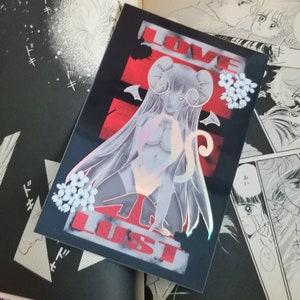 Anime girl car sticker, kawaii sticker, Japanese manga magnet, kawaii cute girl stationary, cute succubus car magnet, anime gifts shoujou
