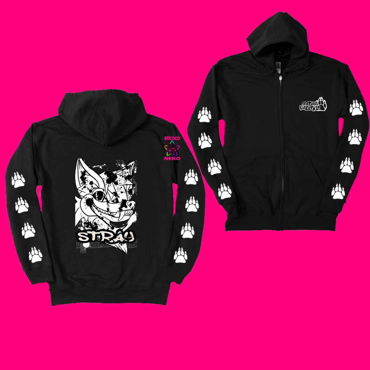 SLY PEDRO NEKOI x SLY FLUFFY スウェット Furry Long Sleeve Shirts, Fursona Hoodie Zip, Furry Fandom