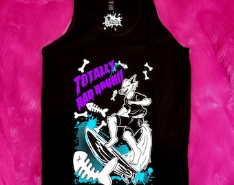 Furry Graphic Tank Top: Wolf Dog Anthro Art