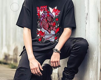 Bite Me Furry Grafik-T-Shirt, taktischer Wolf-Design