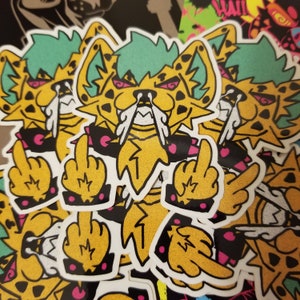 Furry sticker, hyena clear vynil sticker, yeen  car stickers furry