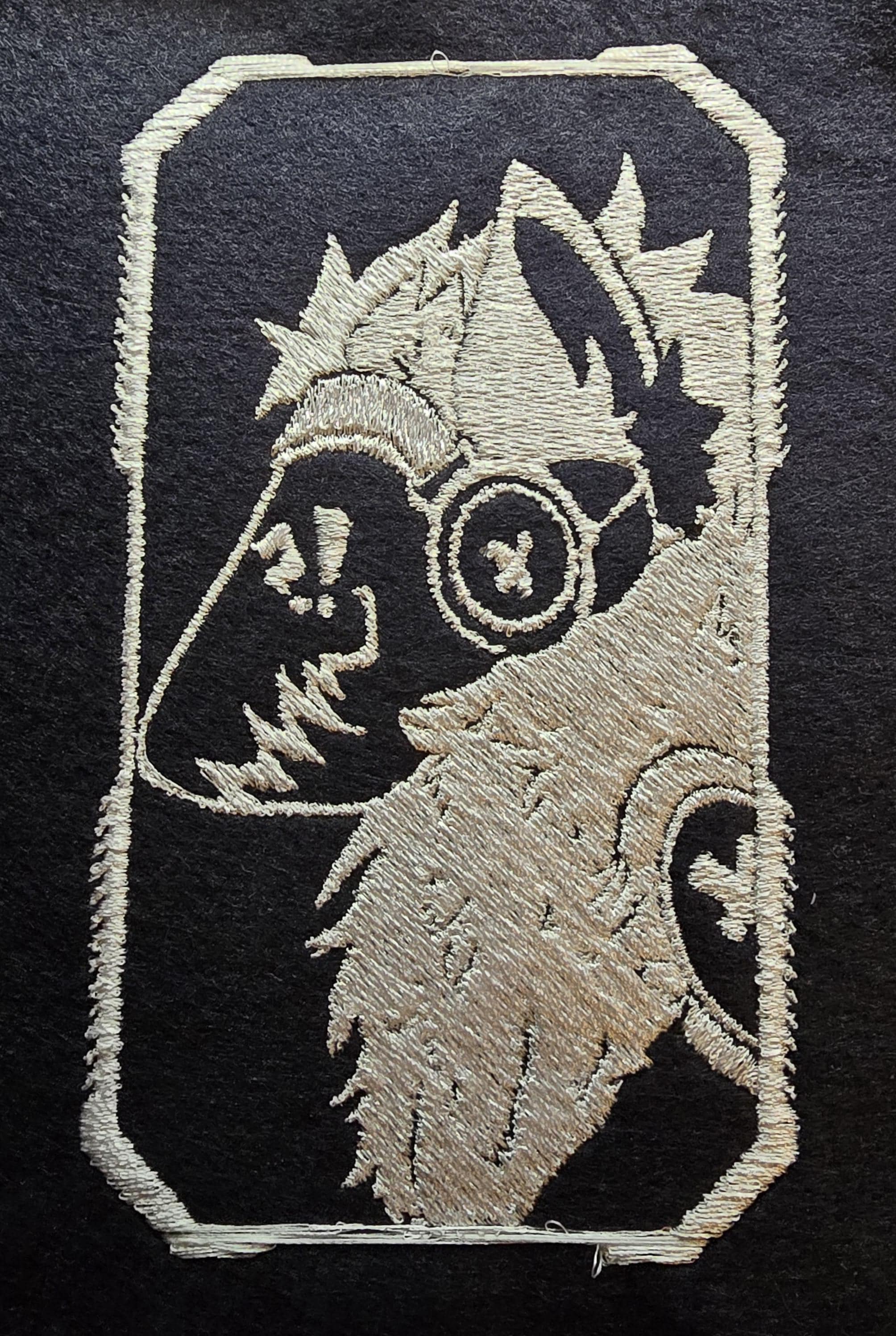 Caution I bite patch, Furry patch, hyena furry patches, fursuit accessories, fursona badge embroidery, furry iron on patch