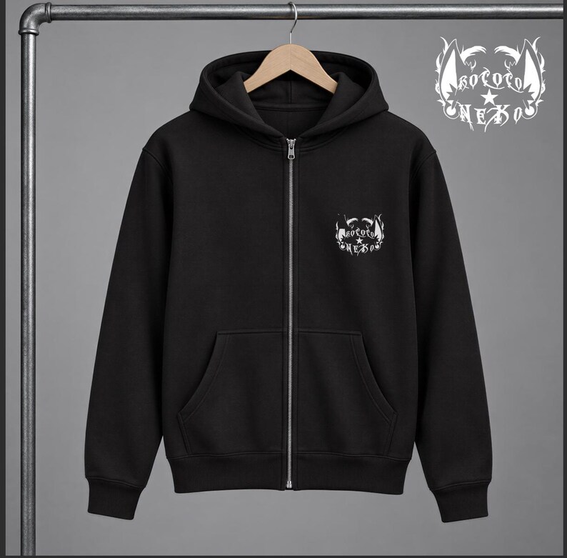 Sudadera con capucha peluda de perro calavera, sudadera con estampado canino, ropa urbana de cachorro calavera, sudadera con capucha de lobo, arte peludo original imagen 8