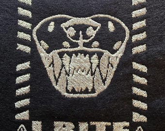 Caution I Bite Patch, Furry Fursuit Accessory