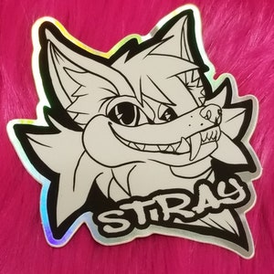 Furry sticker, stray feral sticker for furries, furry art, furry car stickers