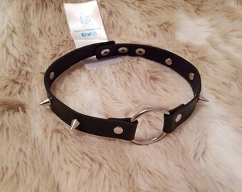 Black small spike O ring Collar