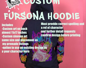 Custom Fursona Hoodie, Personalized Furry Hoodie, Custom OC Character Sweatshirt, Furry Art Commission, Furry Fandom Apparel, Unisex Hoodie