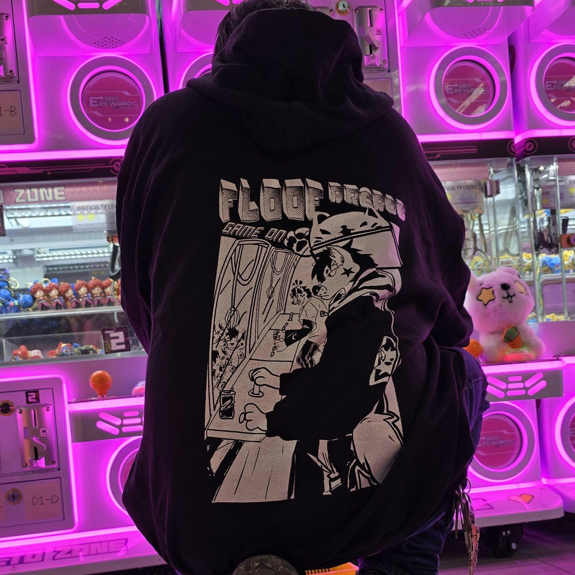 Arcade Hyena Furry Hoodie, Crane Game Graphic, Anthro Yeen