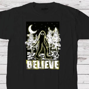 Sasquatch-T-shirt, big foot monster-t-shirt, cryptid-t-shirt, gotische t-shirt, cryptid-kern, I want to believe cadeau, metalen T-shirt, kerkers en draken