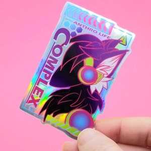 Protogen complex furry sticker holographic