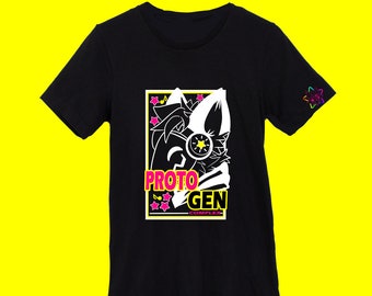 Furry shirts, protogen furry t-shirt, protogen art apparel, furry pride merch, anthro art, fursuit clothes