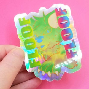Furry sticker, furry badge, holo graphic furry trash stickers, fursona badge decal, furries stuff merch, anthro art, furry car sticker