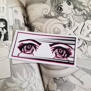 Anime magnet, anime eyes car sticker, anime car accessories, kawaii cute girl stationary, cute anime eyes car magnet, anime gifts shoujou image 2