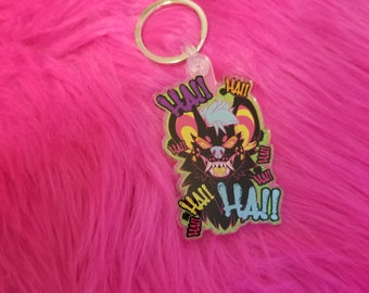 Furry keychain, hyena yeen keychain, acrylic furry charm, furry lanyard, furry car accessories, furry jet tag, fandom merch badge