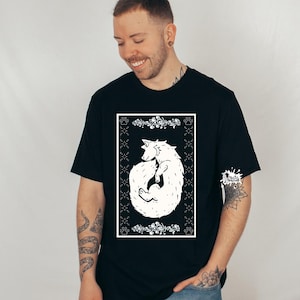 Furry shirts, death fox floral furry apparel, furry pride merch, anthro art, furry dance clothes, shirts to wear over your fursuit,  tee