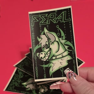 Furry sticker, stray feral sticker for furries, furry art, furry car stickers