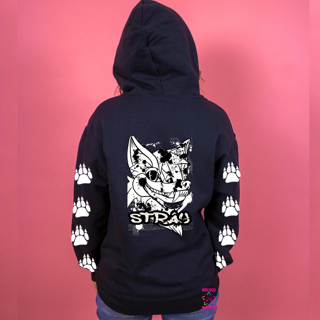 Furry Long Sleeve Shirts, Fursona Hoodie Zip, Furry Fandom Jacket, Stay