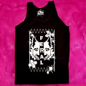 Feral Furry tank top, feral cation furry clothing, fursona clothing, furry fandom march, yeen furry tee