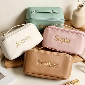 Personalised open flat cosmetic bag, custom makeup bag, personalized gift for her, personalised gift for bridesmaid,makeup organiser,make up