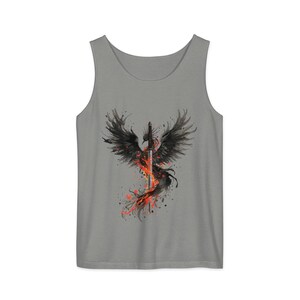 Phoenix Katana Tank Top | Japanese Fire Bird Sleeveless Shirt | Warrior Phoenix Unisex Tank | Fantasy Top