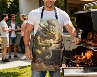 Avental de Cozinha Dragão - Ilustração de Chef Inusitada