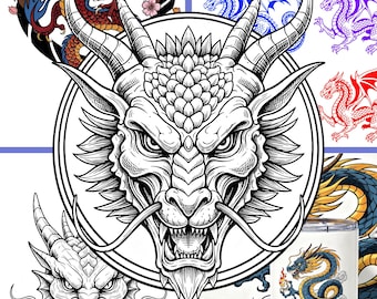 Ilustração de Dragão | Arquivos Vetoriais SVG e PNG para Uso Comercial (Download Digital)