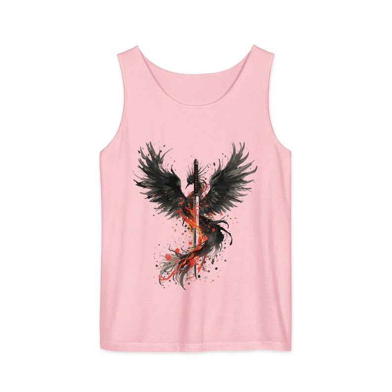 Phoenix Katana Tank Top | Japanese Fire Bird Sleeveless Shirt | Warrior Phoenix Unisex Tank | Fantasy Top