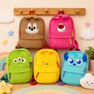 Rucksack mit Plüsch-Cartoonmotiven: Weicher, leichter Rucksack für die Kita