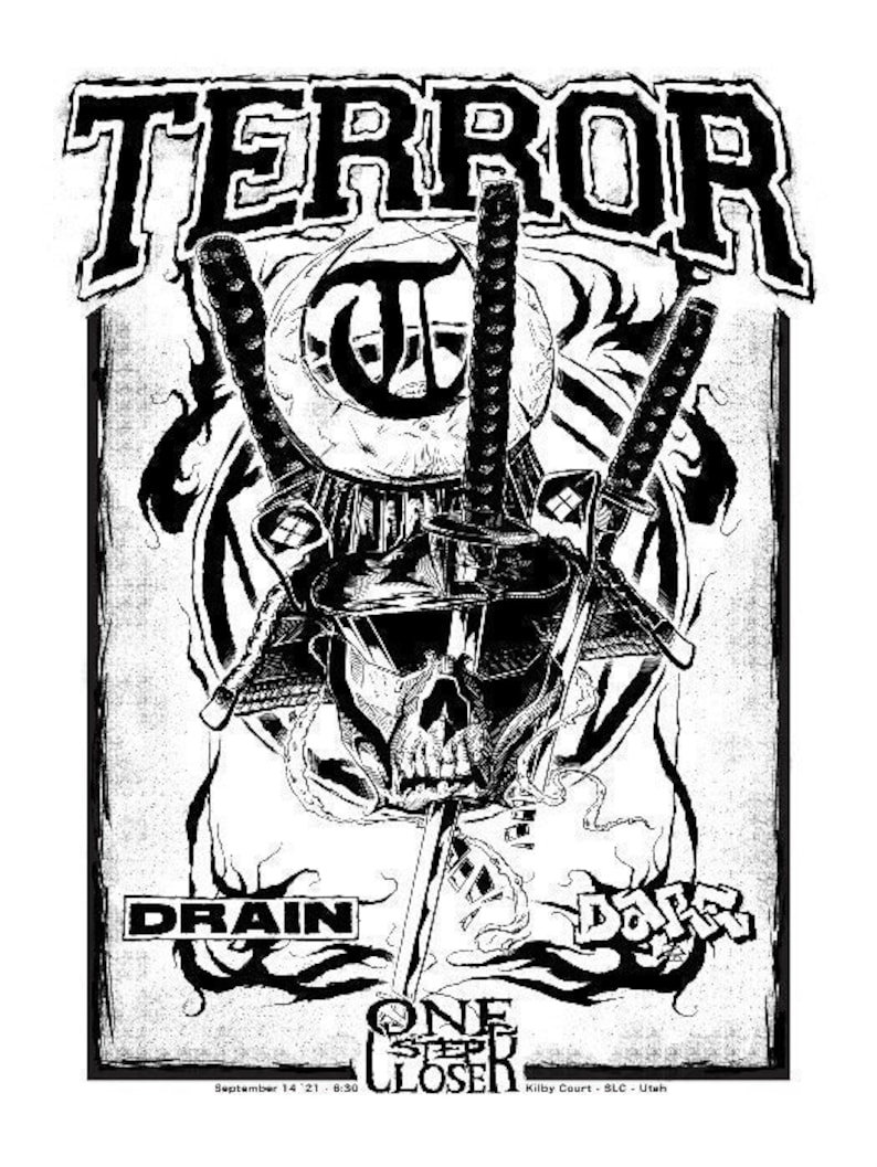Terror/Drain/Dare/One Step Closer tour SLC gig poster image 1