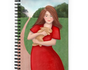 Bunny Journal, Regalo para el dueño del conejito, Cuaderno en espiral del conejito, Libro de notas del conejito, Útiles escolares lindos, Libro de notas para conejos, Regalo para niña