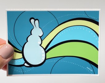 Blue Dutch Rabbit Sticker Cute Dutch Bunny Sticker Bunny - Etsy