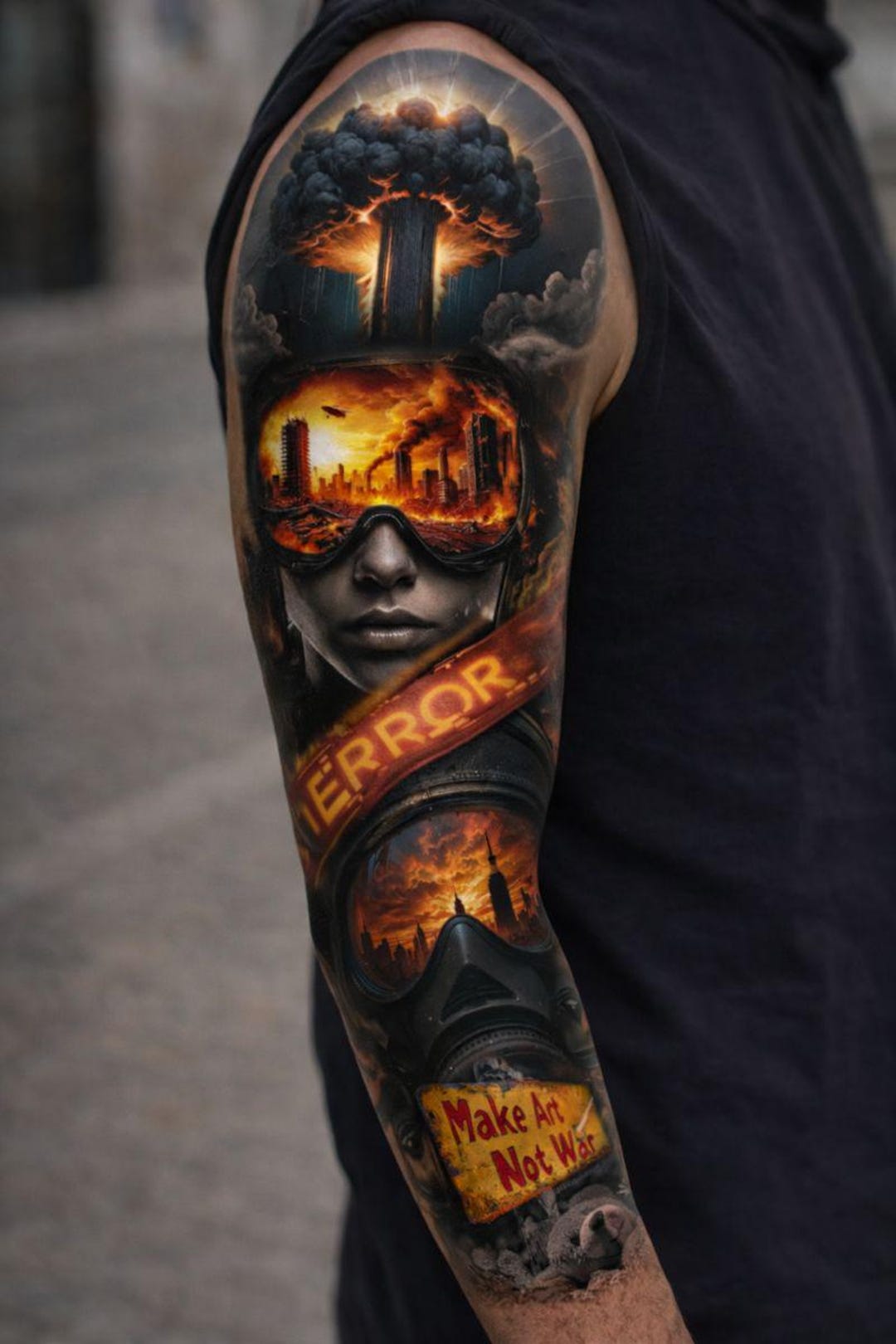 Apocalyptic Arm Tattoo Design | Digital Download | Nuclear Explosion ...