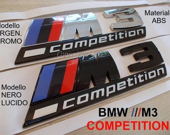 BMW M3 COMPETITION stemma posteriore Cromato o Nero Lucido in abs logo emblema scritta badge emblem armoiries wappen nuovi new
