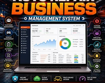 Auto Repair Shop Management System: Work Orders, Invoicing, Inventory Tracker, Customer CRM, Appointments Planner & Technician Scheduling