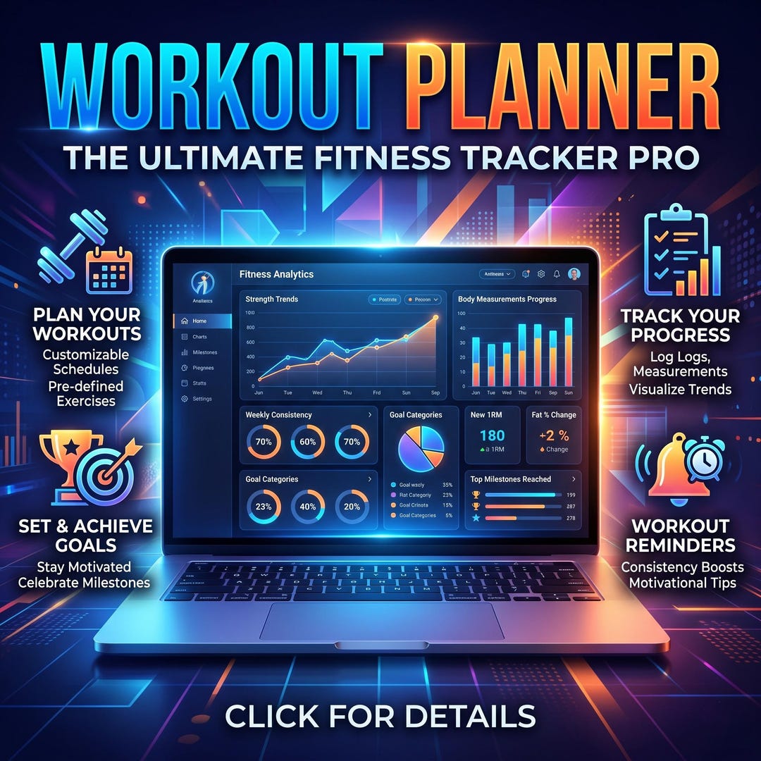 Digital Workout Planner | Fitness Tracker App & Gym Log Dashboard ...