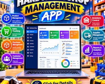 Hardware Shop Business Management & Accounting Software App, Inventory Control, POS System Invoicing, Payroll, Supplier Billing Stock Ledger