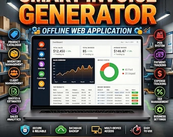 Invoice Generator POS, Client Tracker, Billing Software with Product Catalog, Sales Dashboard, Inventory Management App, Small Business Tool