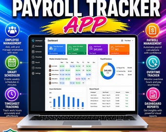 Employee Scheduler & Payroll Tracker, Staff Shift Planner, Work Schedule Manager, Timesheet Tracker, Payroll Calculator, HR Dashboard Tool