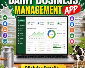 Dairy & Milk Business Management App: Inventory, Invoicing, Orders Planner, Deliveries, Customers Tracker, Reports, POS, Digital Dashboard