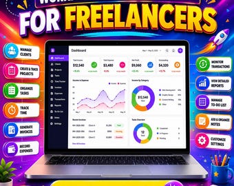All-in-One Freelance Billing App: Invoice Generator, Time Tracker, Client & Expense Manager Dashboard System for Small Business Bookkeeping