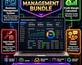 All-in-One Business Management Software: Inventory, POS, Invoice + CRM + Debt Payoff Tracker + Pricing Calculator for Offline Small Business