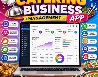 Catering Business & Event Billing App, Invoicing, Expense Tracker, Inventory Management Dashboard, Payroll, Bookkeeping, Financial Reporting