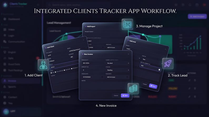 Clients Tracker, CRM Dashboard, Project Management With Tasks, Leads ...