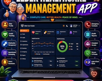 Elder Care Tracker, Caretaking & Medication Management, Doctor Visit Organizer, Elderly Person Healthcare Planning App for Family Caregivers