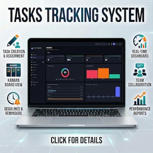 Tasks Tracking System, Project Management Suite, Task Manager Dashboard, Kanban Board, Team Collaboration & Agile Workflow Productivity Tool