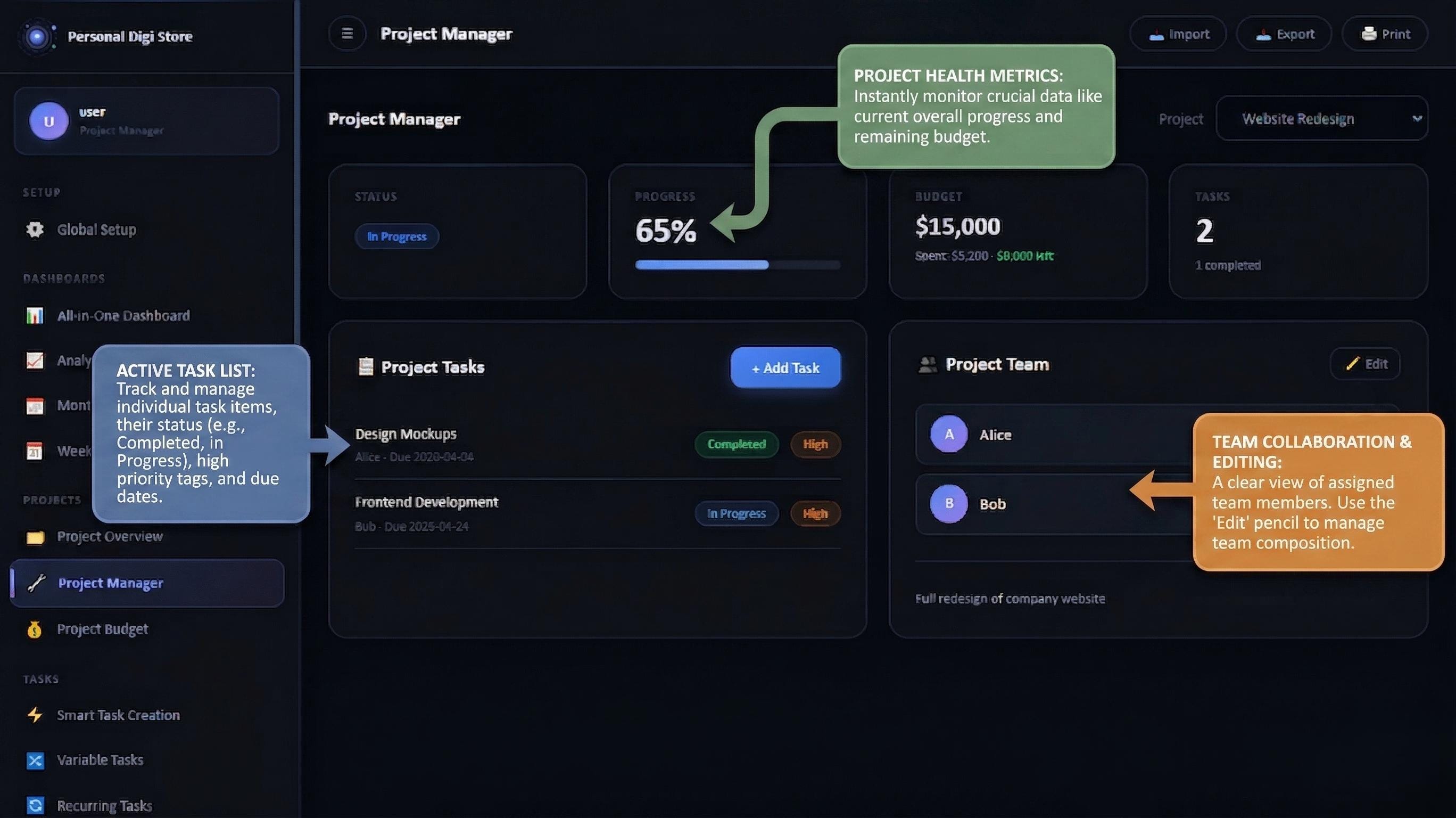 All-in-one Project Management System, Task Tracker Software, Small ...