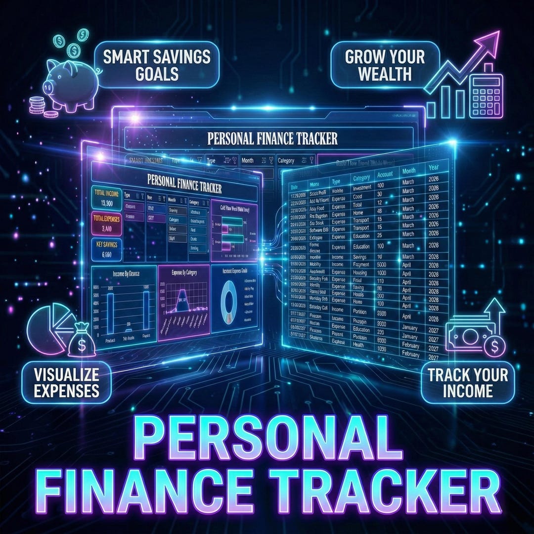 Personal Finance Tracker Excel Template, Monthly Budget Spreadsheet ...