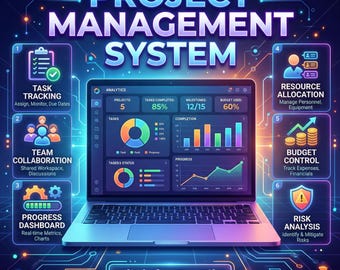 All-in-One-Projektmanagementsystem, Aufgabenverfolgungssoftware, digitales Tool für Kleinunternehmen, Dashboard für Teamzusammenarbeit, Budget- und Risikoplanung
