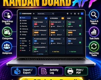 Kanban Board, Task Tracker App, Project Management Tool, Productivity Planner, Task Tracking System, Workflow Organizer, Team Dashboard