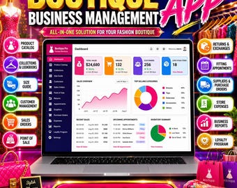 All-in-One Boutique Business Management App: Fashion POS, Inventory System, Sales Tracker Dashboard & Customer Relationship Planner CRM Tool
